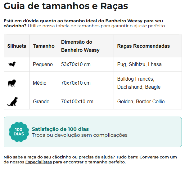 Guia de Tamanhos 1